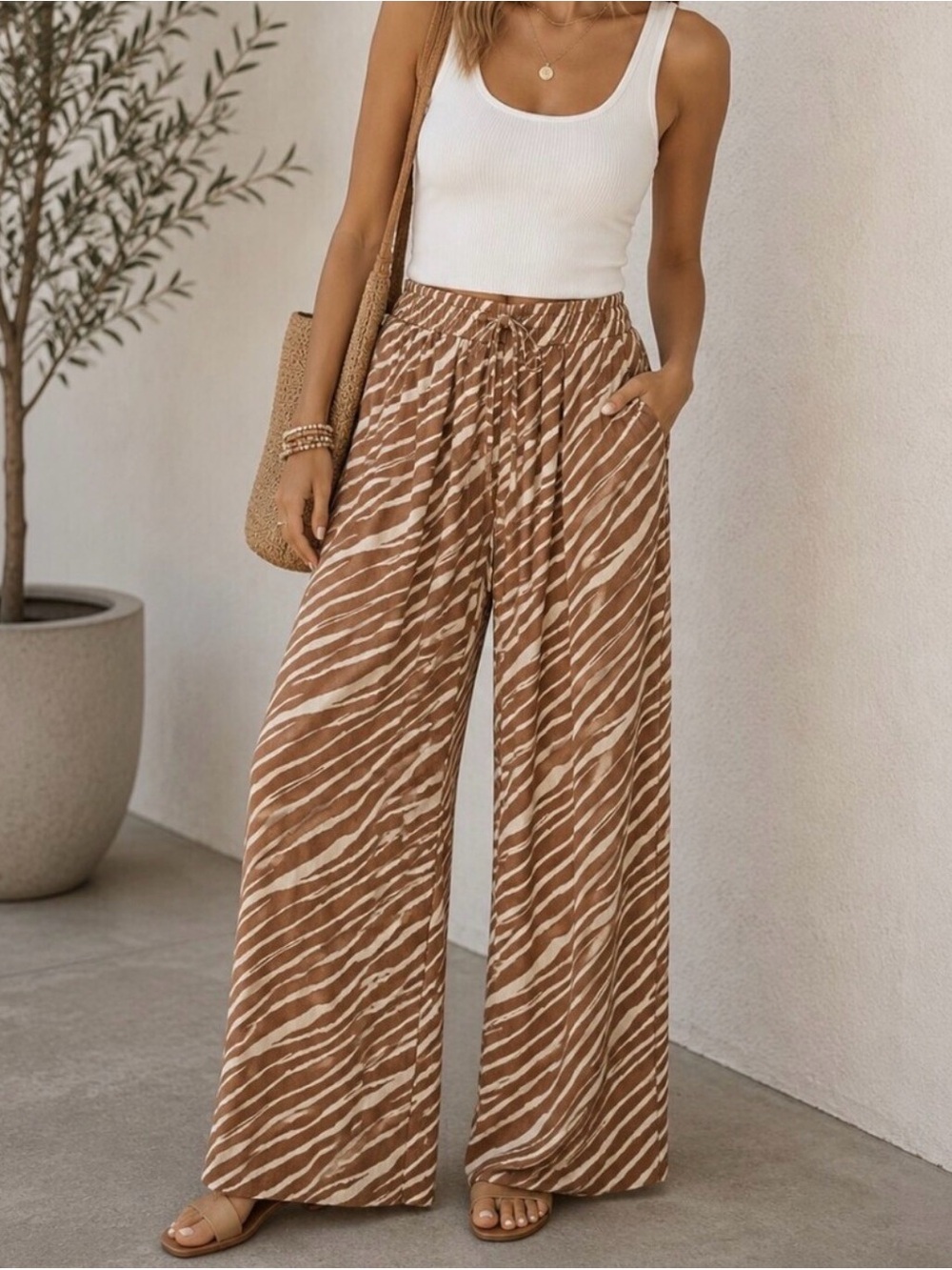 Zebra Wide-Leg Pants